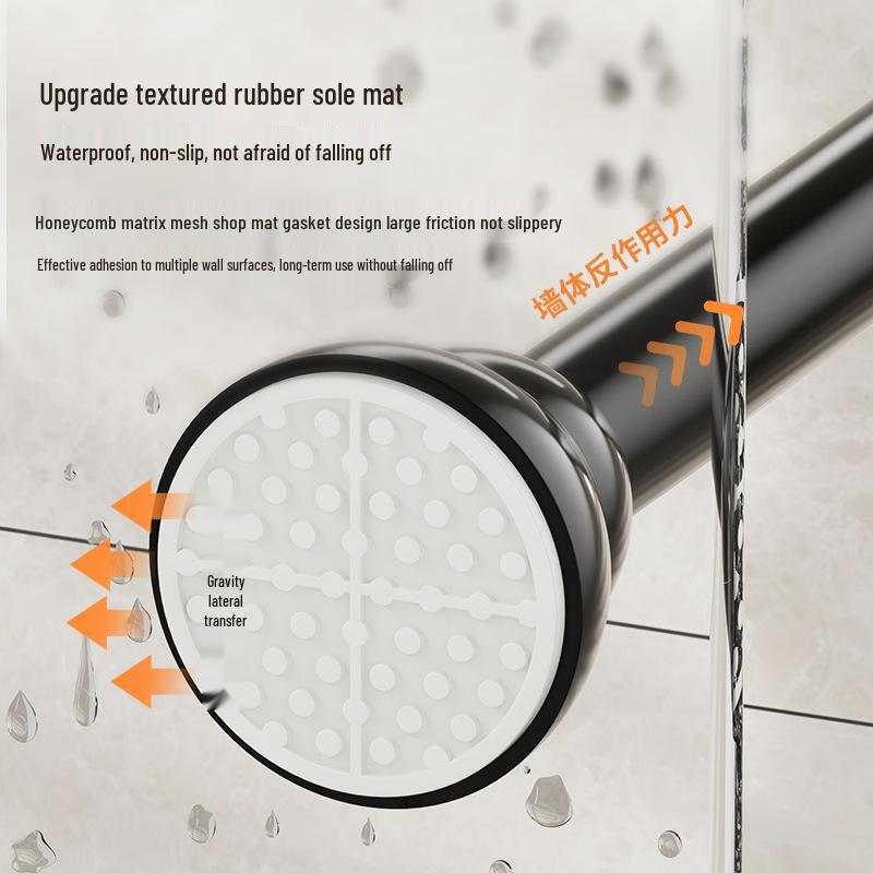 Stainless Steel No-Drill Retractable Clothes Drying and Shower Curtain Rod for Balcony
