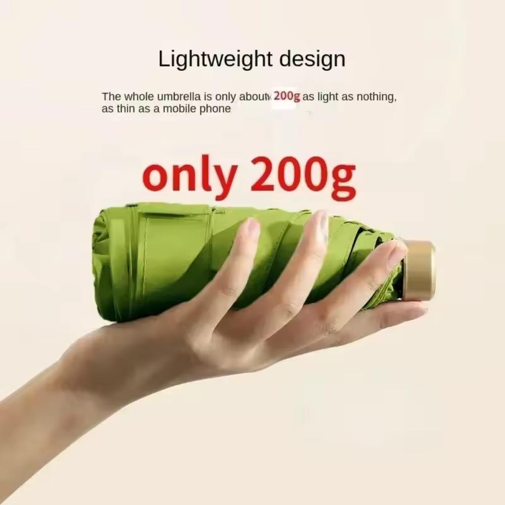 1PC 5 Fold Ultra Light Mini Umbrella Compact Travel Sun UV Protection Pocket Umbrella with Rubber Handle Parasol Umbrella