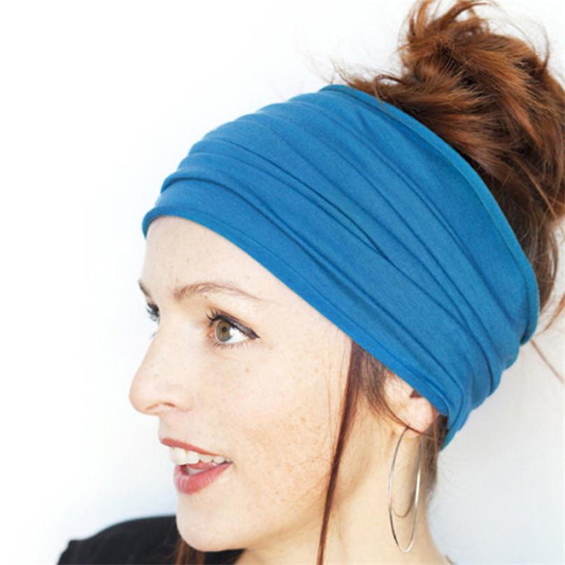 Fashion Sexy Women's Yoga Sports Wide Hairband Elastic Boho Wristband Girls Running Gym Headwrap