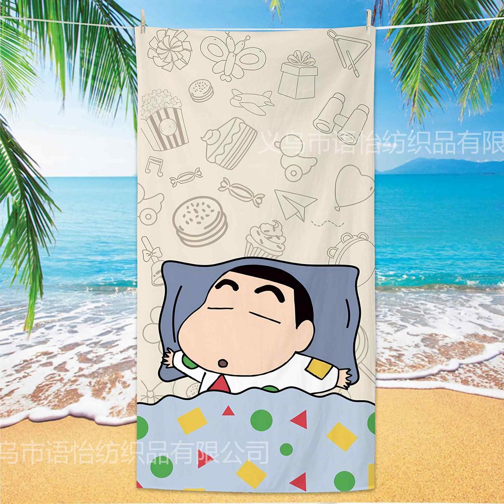 Extra Large Kids Quick Dry Bath Towel Cartoon Character Digital Print Double Sided Flannel Microfiber Beach Towel