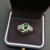 Luxury 100% 18 K White Gold Rings for Women Created Natural Emerald Gemstone Wedding Engagement Ring Fine Jewelry Wholesale