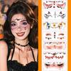 12pcs Halloween Eye Tattoo Stickers Spider Web Ghost Pumpkin Bat Pattern Stickers for Festival Party Face Eye Makeup