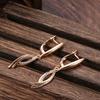 Fashion geometric zircon earrings women's light luxury rose gold earrings
