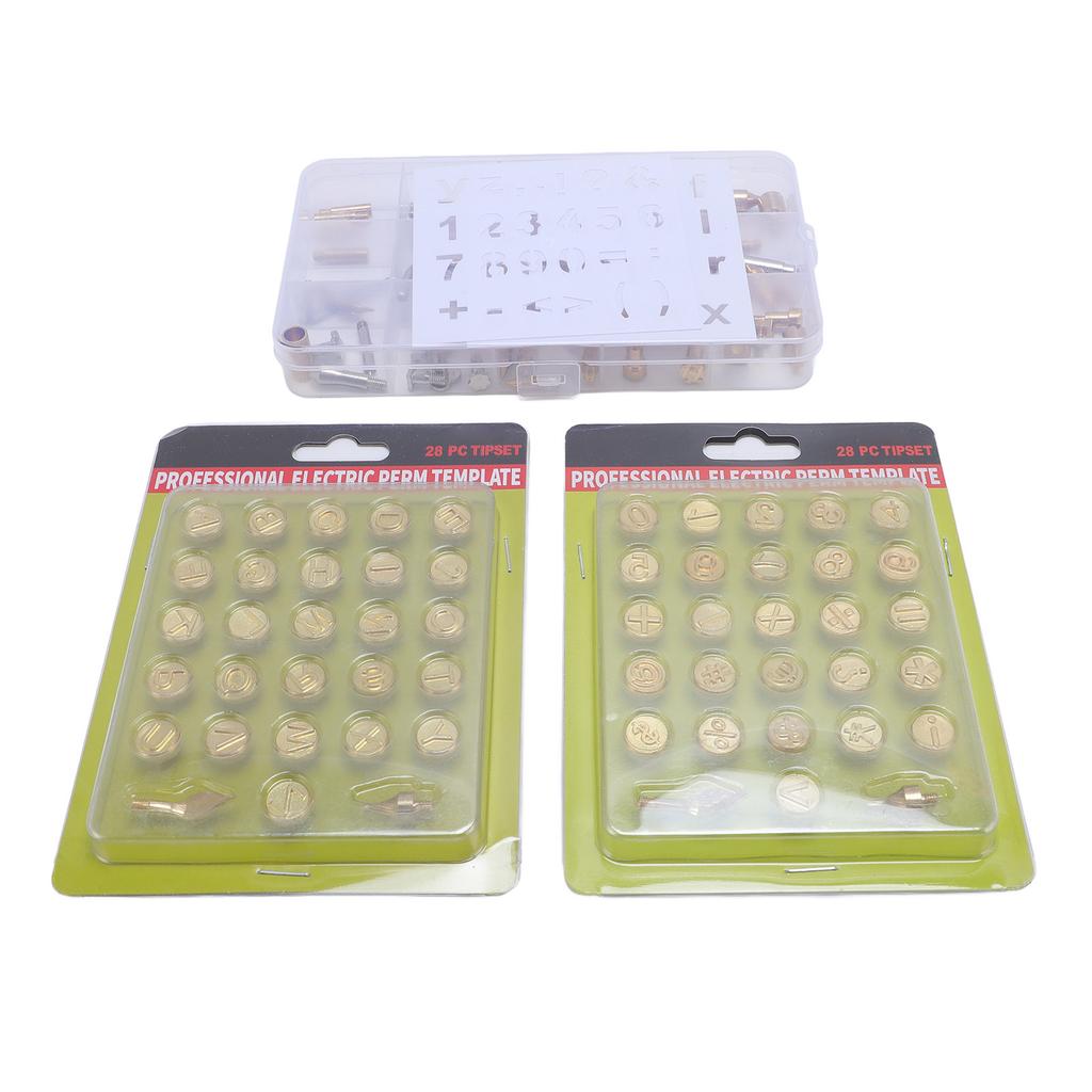110PCS Wood Burning Tip Set Brass Alphabet Number Stencils Wood Burning Embossing Carving DIY