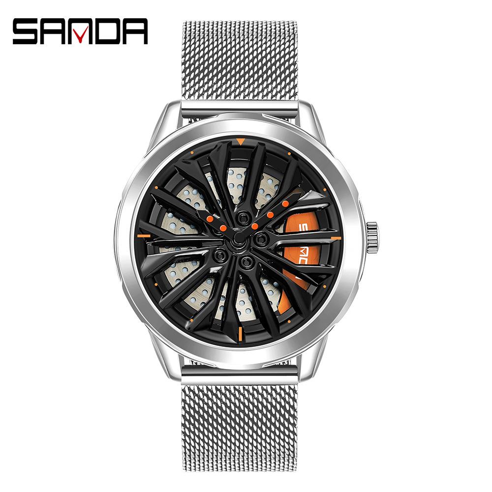 Sanda Meilleure Vente 1088 Montre pour Adolescent: Personnalisé, Cadran Rotatif 3D, Tendance, Quartz Étanche.