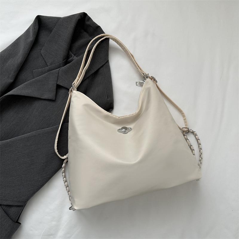 Trendy Casual Large Capacity Tote Bag For Women Featuring Chic Oxford Fabric белый