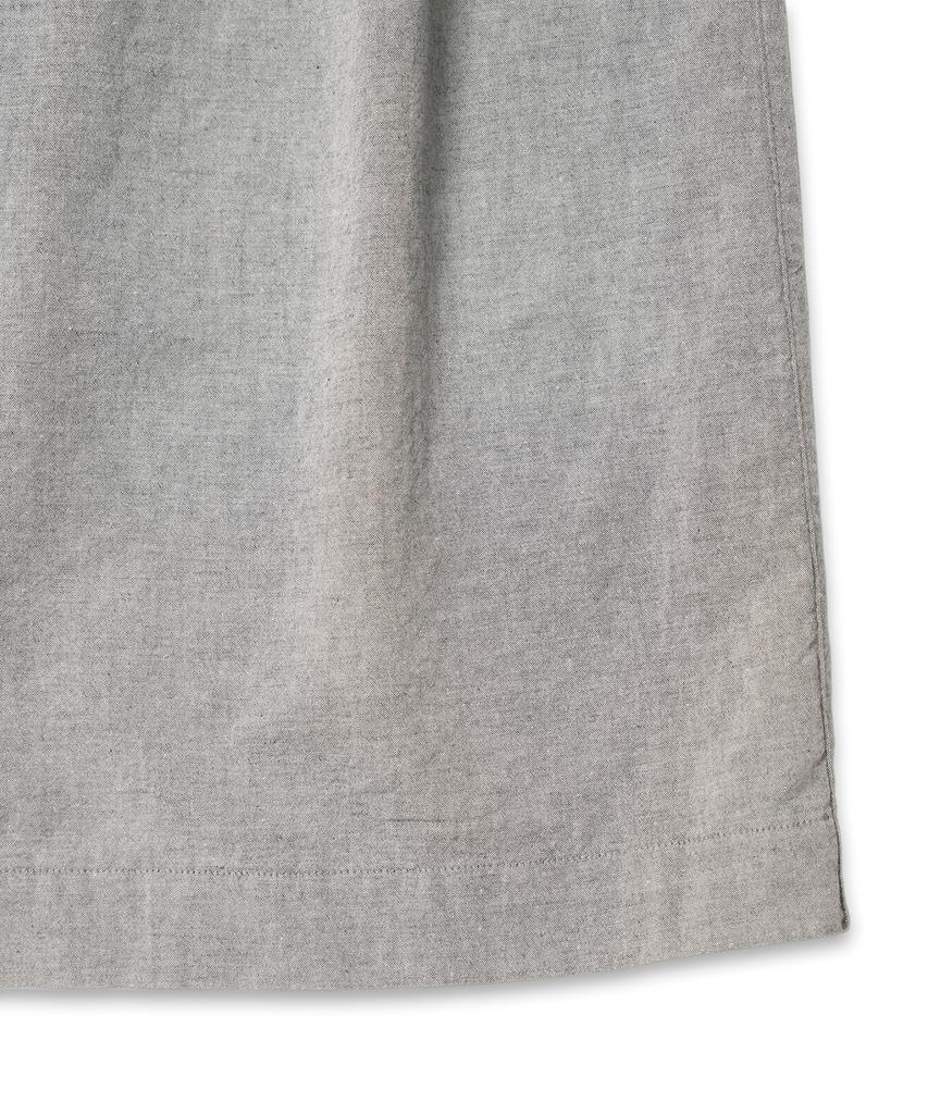 Cotton Bell Waist Belt Shirred Skirt - Melange Gray