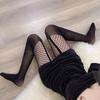 Double-line Net Socks Women's Grid Semi-hollow Fishing Net Socks Jacquard Pantyhose Black Silk Garter Socks Bottoming Stockings Pantyhose