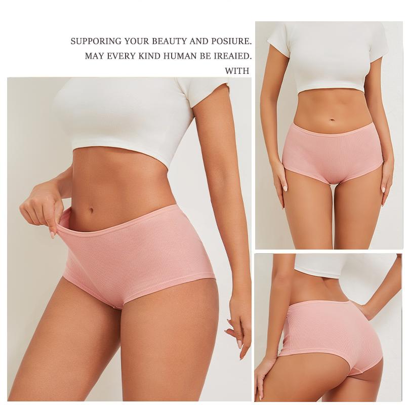 FINETOO Damen Baumwollhöschen Nahtlose Sportboxer Sichere Unterwäsche Weibliche Einfarbige Slips Gemütliche Dessous Intime Unterhosen S-XL