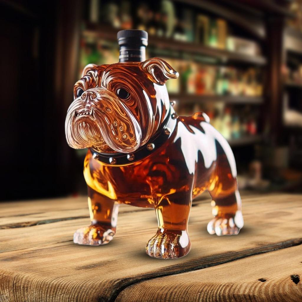 300ml Bulldog Shape Whiskey Bottle French Bulldog Whiskey Bottle Large Capacity Liquor Glass Alcohol Decanter For Father Men