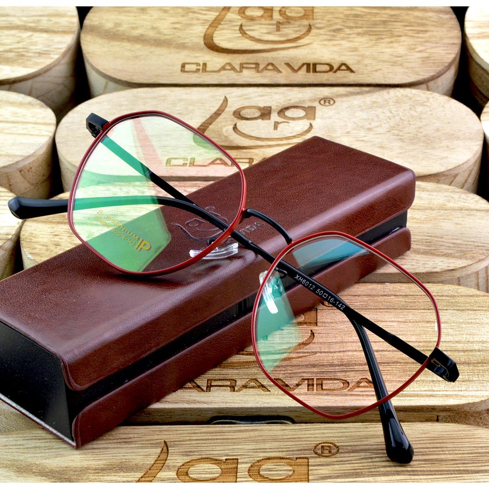 

Clara Vida Титан Красивая Кукла Потрясающие Оверсайз Красные Толстые Оправа Уменьшение Толщины Линз Миопия Очки для Чтения Изготовленные на Заказ 1.56&Anti Blue Ray