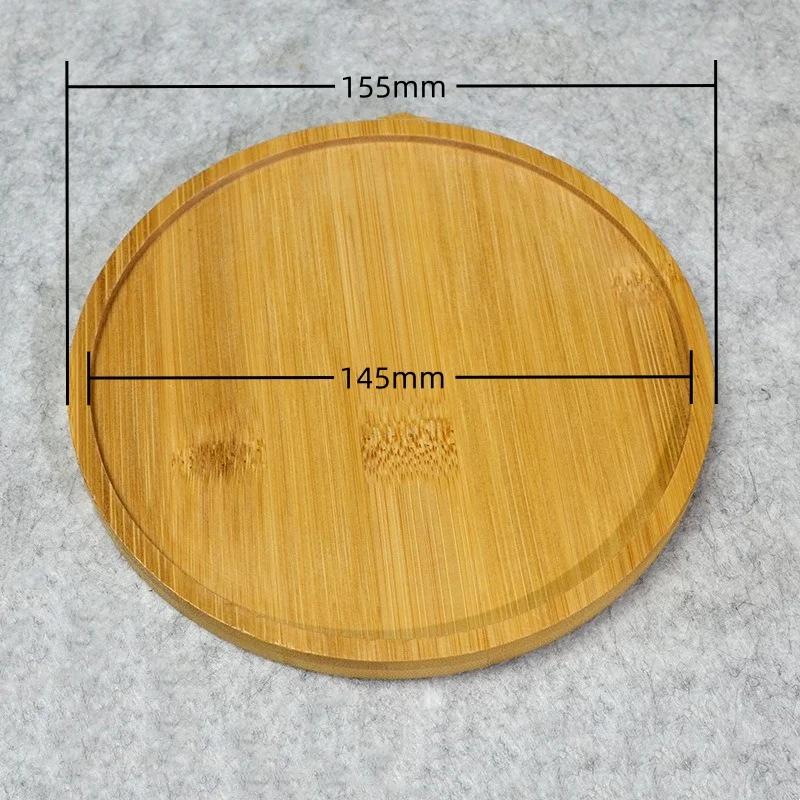 Multi Bamboo Tray Wood Saucer Flower Pot Tray Cup Pad Coaster Plate Kitchen Decorative Plate Creative Coaster Coffee Cup Mat