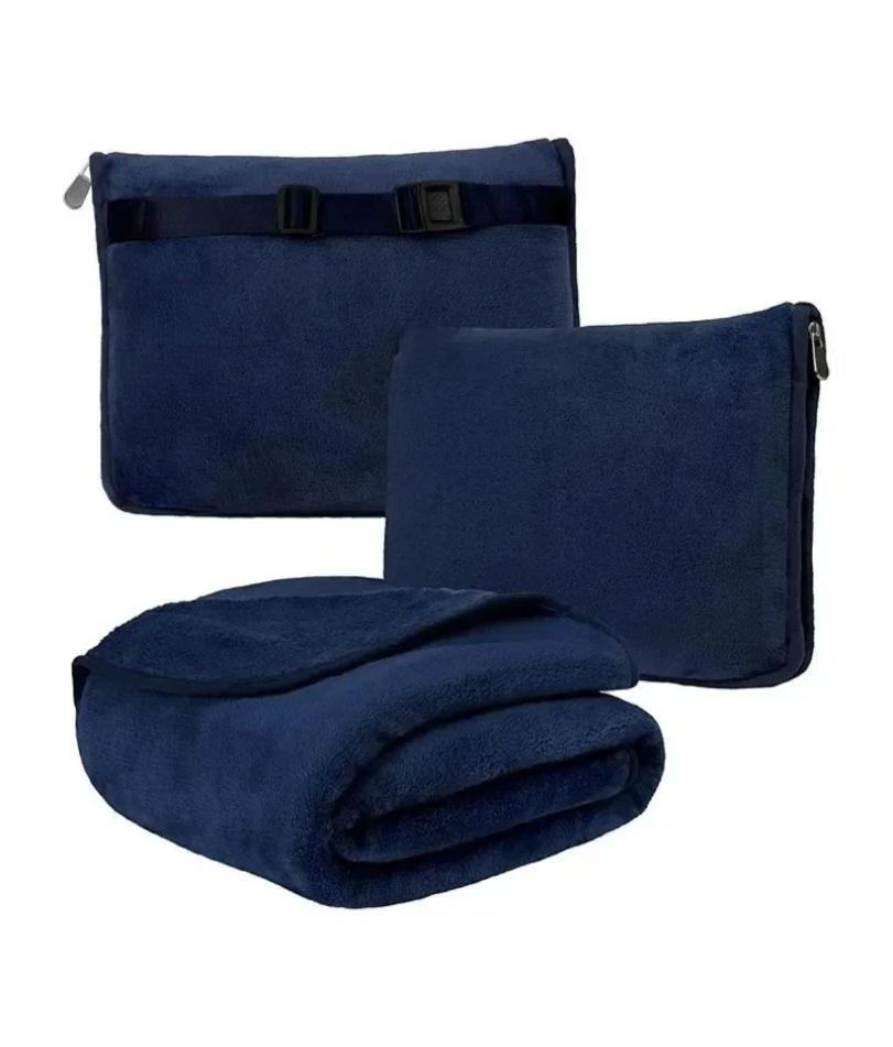 Coral Fleece Airplane Blankets Soft Warm Fluffy Multi Functional Portable Cuddle Cution Pillow 2 in 1 Travel Blankets