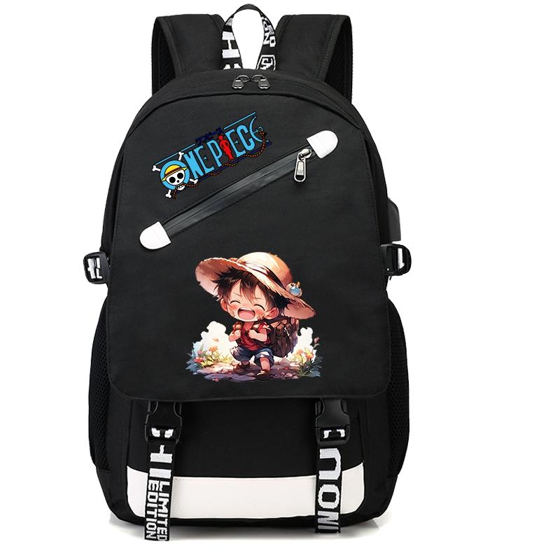 Anime One Piece Backpack for Boy Girl Back To School Bookbag Large Capacity Student Bookbag Men Women Travel Bag Mochila