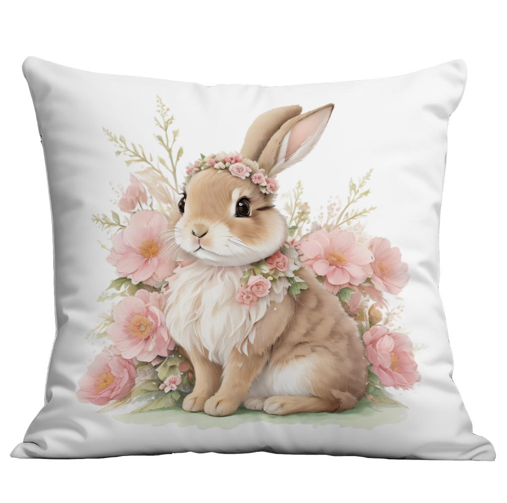 New Easter Pink Cute Rabbit Printed Pillow Cover Sofa Home Ornament Pillow Cover Premium Durable Quality Useful