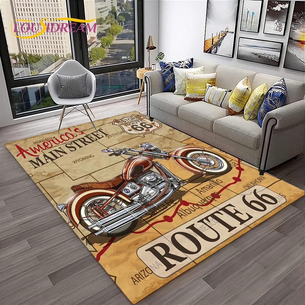 Mother Road,Historic Route 66,mãe estrada Koberec pro domácnost Obývací pokoj Ložnice Pohovka Rohožka Dekor,Koberec na plochu Protiskluzová podložka na podlahu