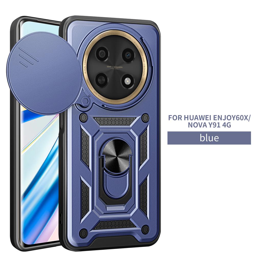 For Huawei Nova Y91 Case Huawei Nova Y90 Cover Nova Y9A Magnetic Ring Holder Armor Phone Case Slide Camera Protect Back Cover