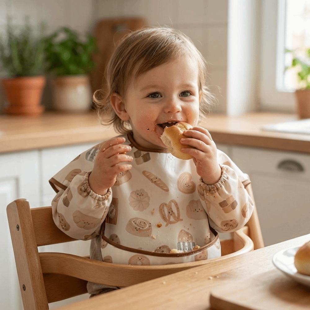 Sleeveless Design Waterproof Baby Bib Oil-resistant Material Full Body Cover Bib  Toddler Feeding