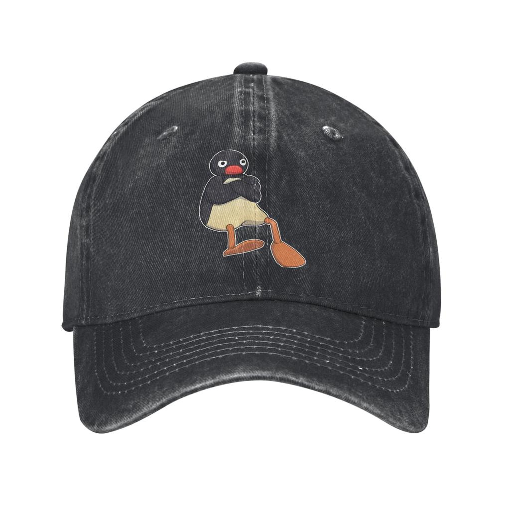 Angry Pingu Baseball Cap Classic Distressed Denim Noot Noot Cute Sun Cap Unisex Women Outdoor Running Golf Adjustable Fit Caps Hat