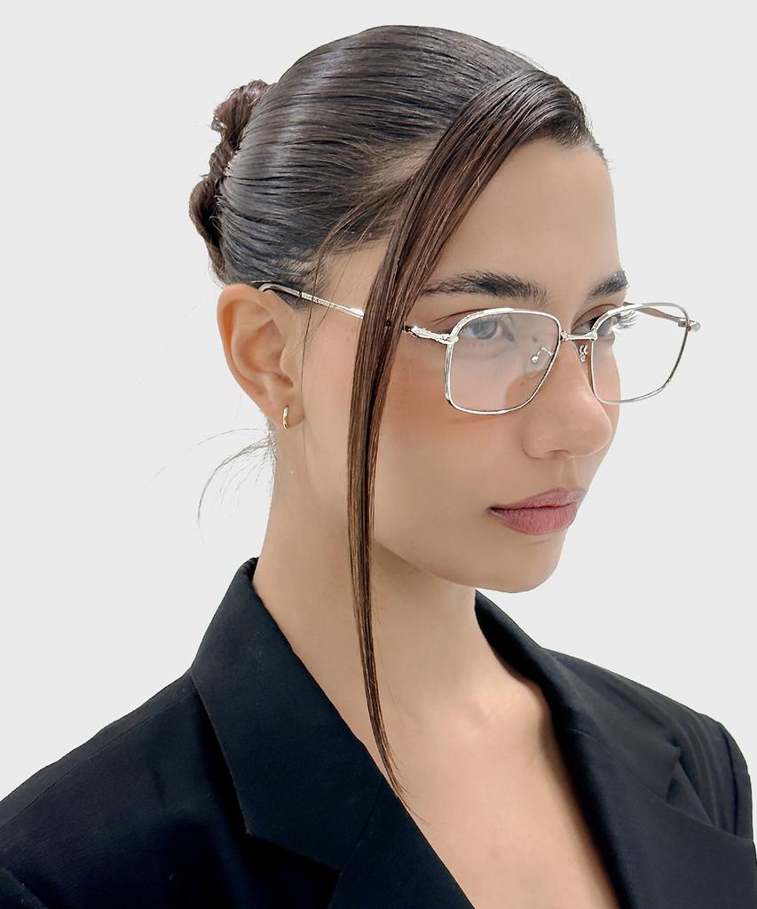 MAISON MASTER Slap Silver Glass Glasses [Blue Light Blocking Lenses]