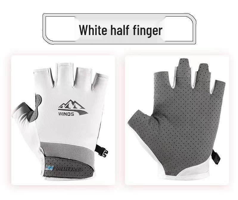 Bezprsté rukavice z ledového hedvábí - Unisex, Tenké, Protiskluzové, Chránící před sluncem pro letní cyklistiku, řízení a rybaření