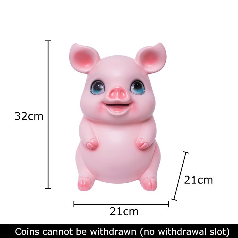 Cute Cartoon Pig Child Savings Jar Creative Piggy Bank Desk Decoration Ornaments Animal Resin Sculpture Room Aesthetic Decor