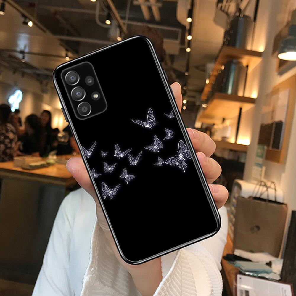 Beautiful Butterfly Pattern Phone Case Hull For Samsung Galaxy A70 A50 A51 A71 A52 A40 A30 A31 A90 A20E 5G A20s Black Shell Art