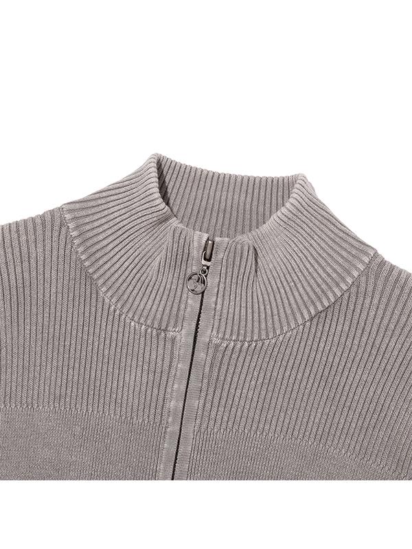 KIRSH Pigment-Dyed Knit Zip-Up [Charcoal]