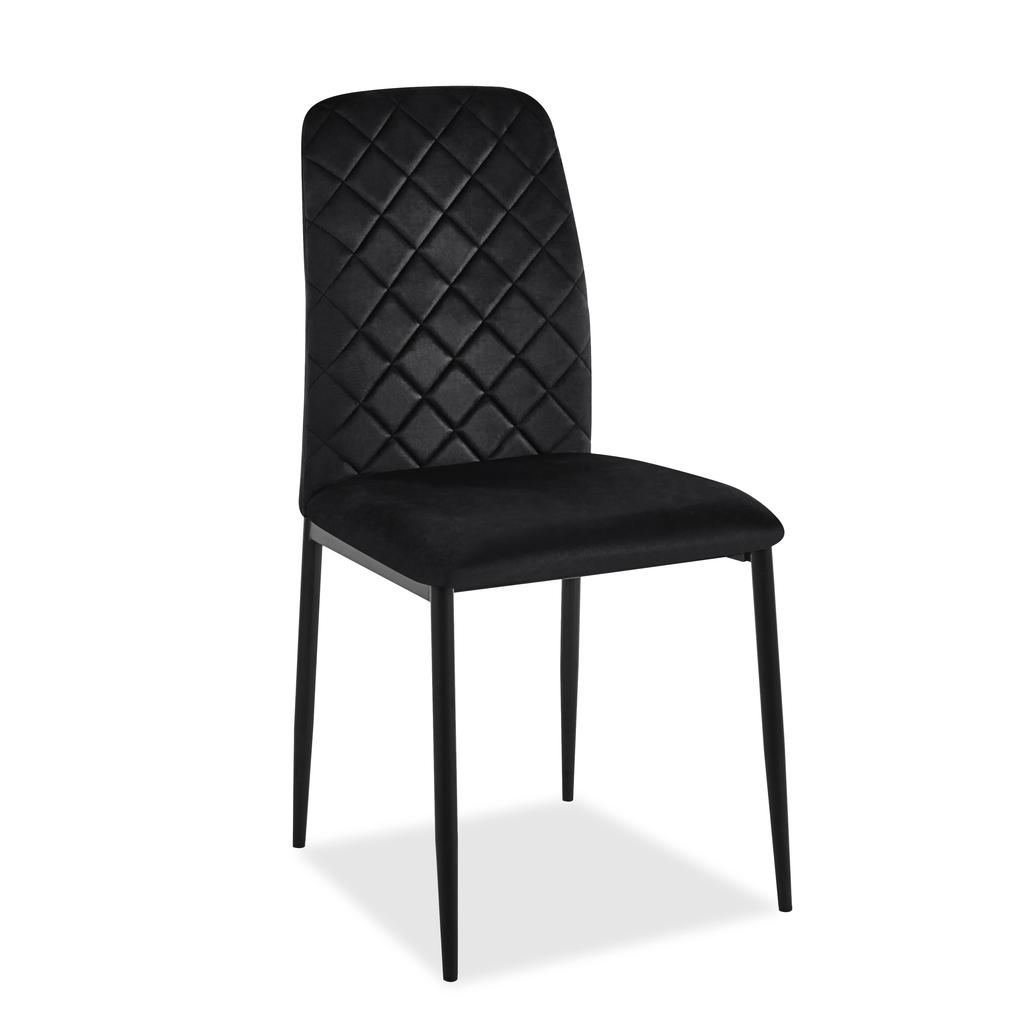 MAVERIK Velvet Upholstered Velvet Chair, Black