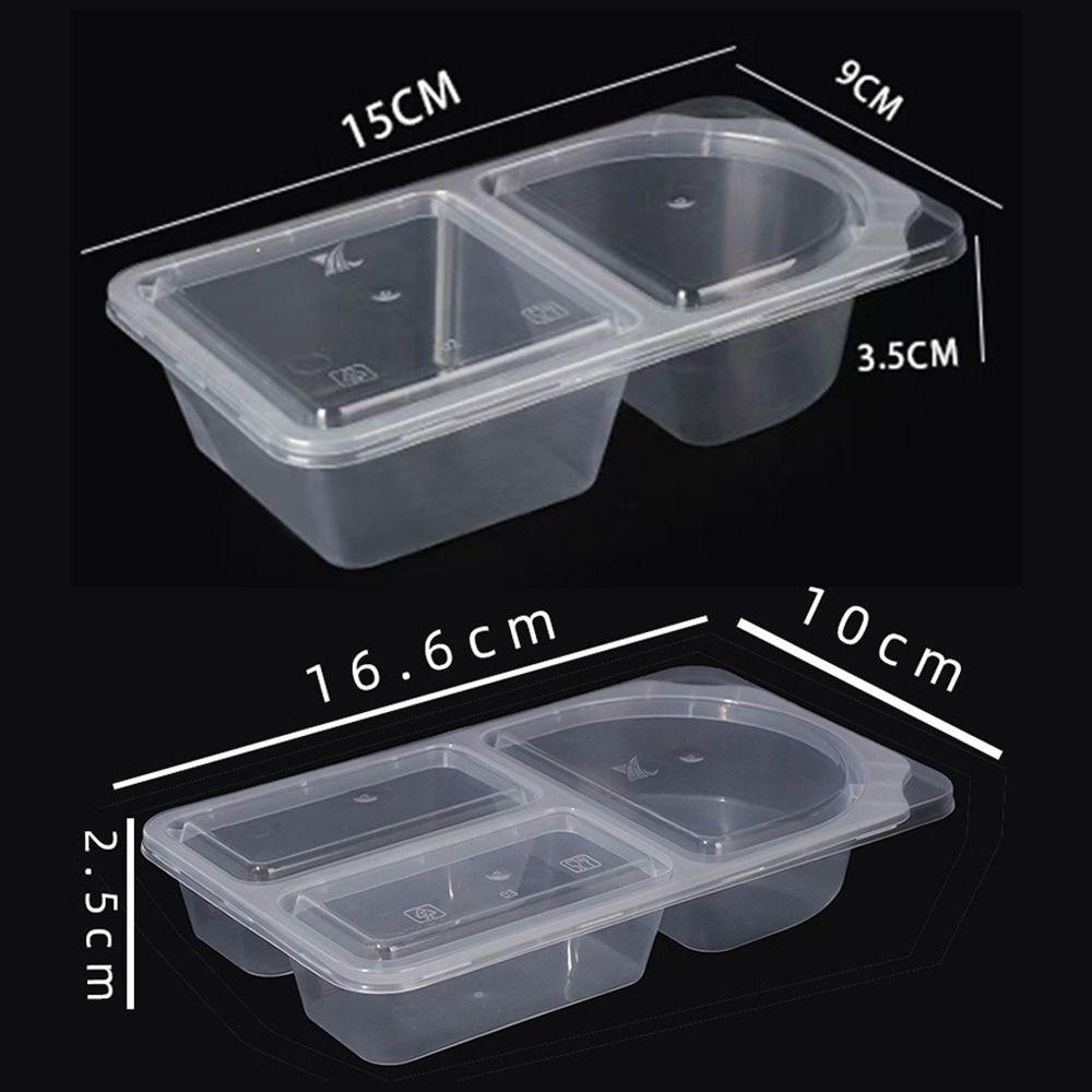 10/20pcs PP Material Snack Containers with Lids Leak-Proof Meal Prep Containers Transparent 2/3 Compartment Sauce Storage Box
