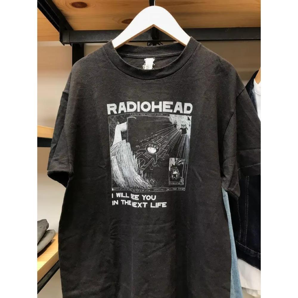 New Cotton Print Casual RADIOHEAD THE BENDS Vintage Unisexs Women Tshirt Casual Round Neck Loose Oversize Tshirt