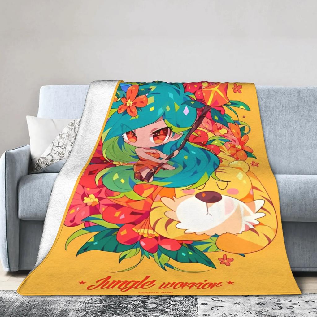 Cookie Run Kingdom Fleece Blanket  Novelty Throw Blanket for Bed Sofa Couch 200x150cm Quilt