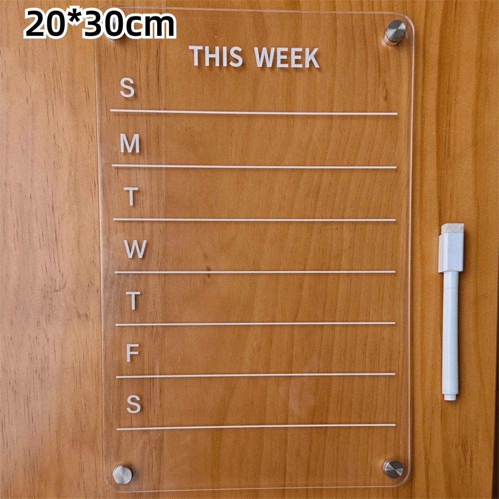 Magnetyczna Magnetyczna Tablica Wiadomości 20*30cm Przezroczysta Tablica do Pisania na Sucho na Lodówkę Wielokrotnego Użytku Przezroczysta Tabela Obowiązków na Lodówkę