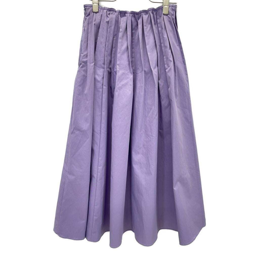 Rosy Monster Light purple polyester gathered pleated flared long skirt skirt S Light purpleUsed