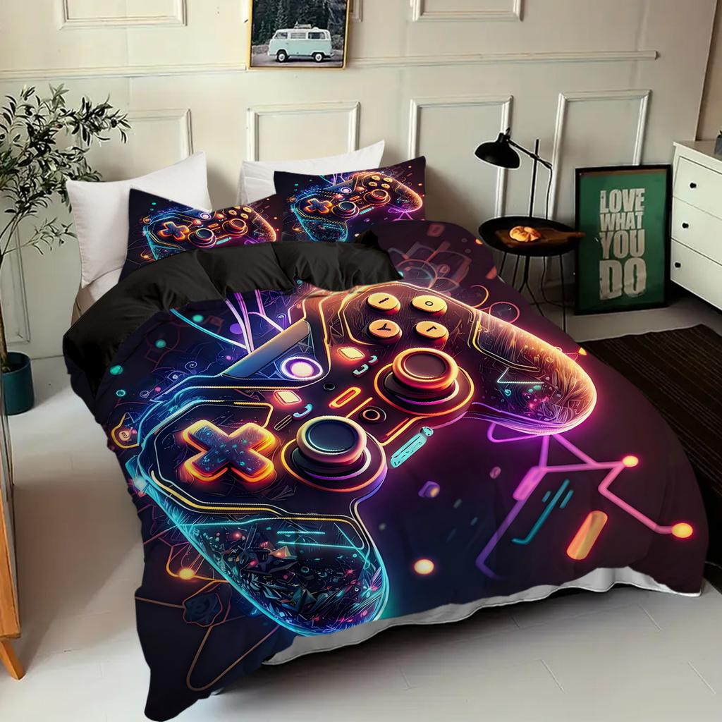 Cartoon Cool Game Controller 3D Printed Quilt Cover Set Fashion For Boys Mens Bedding Set Polyester Soft Comfortable Duvet Cover