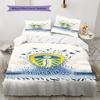 Pościel z wzorem Leeds United Football Club, Zestaw kołdry Poszewka na kołdrę Poszewka na poduszkę Domowy Prezent Urodzinowy(1 * poszwa na kołdrę + 2 * poszewki na poduszki, bez rdzenia)