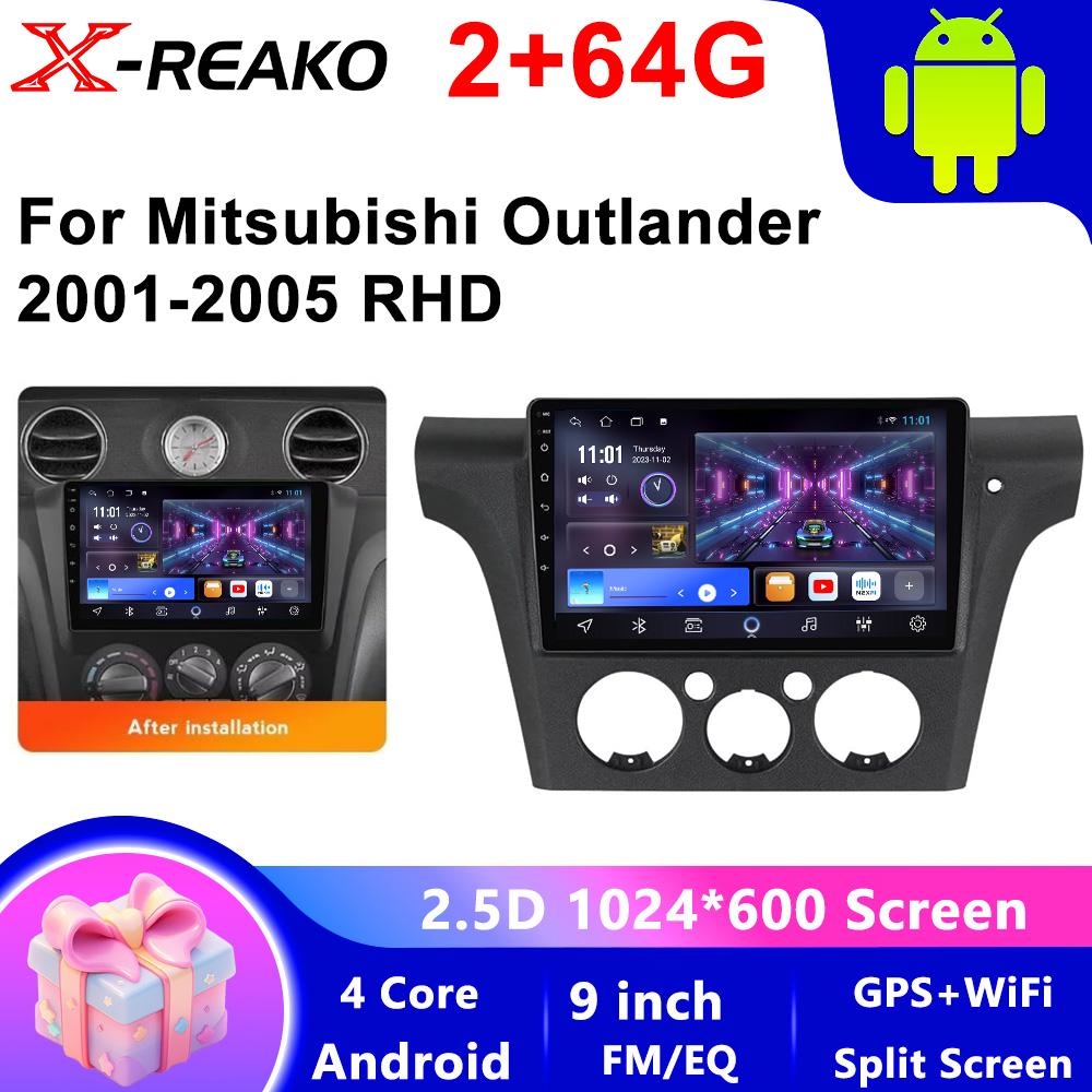 Android 13 Car Radio For Mitsubishi Outlander 1 2002-2008 Multimedia Video Player GPS Navigation Carplay Split Screen No 2Din