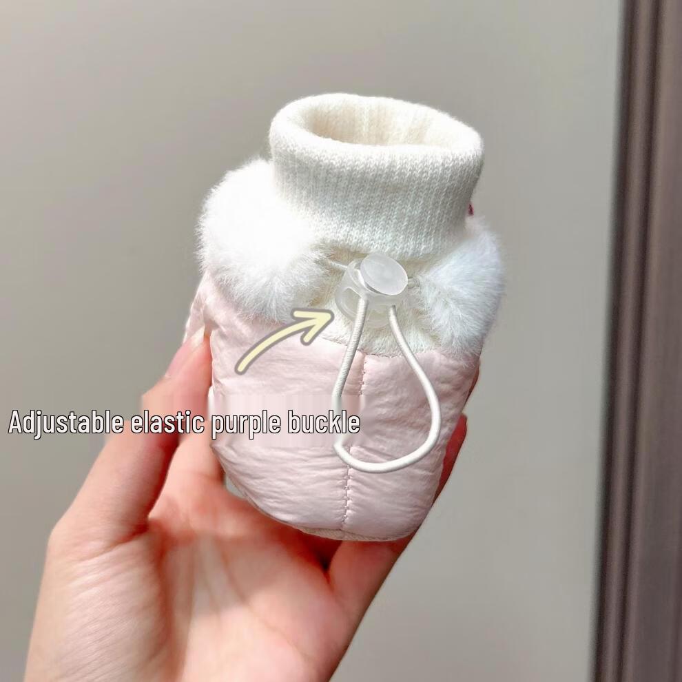 Winter Baby Shoes: Soft Sole Walker for Girls, 6-12 Months, Non-Shedding Velvet, Warm Cotton Boots