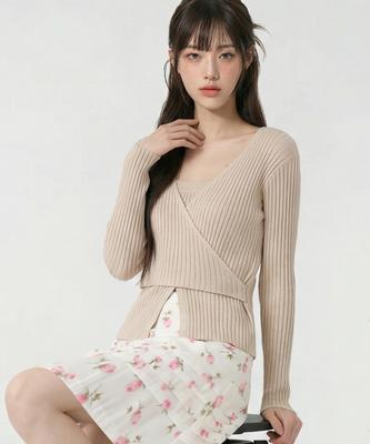 TOPGIRL Multi Wrap Rib Knit Top_T611Tp127