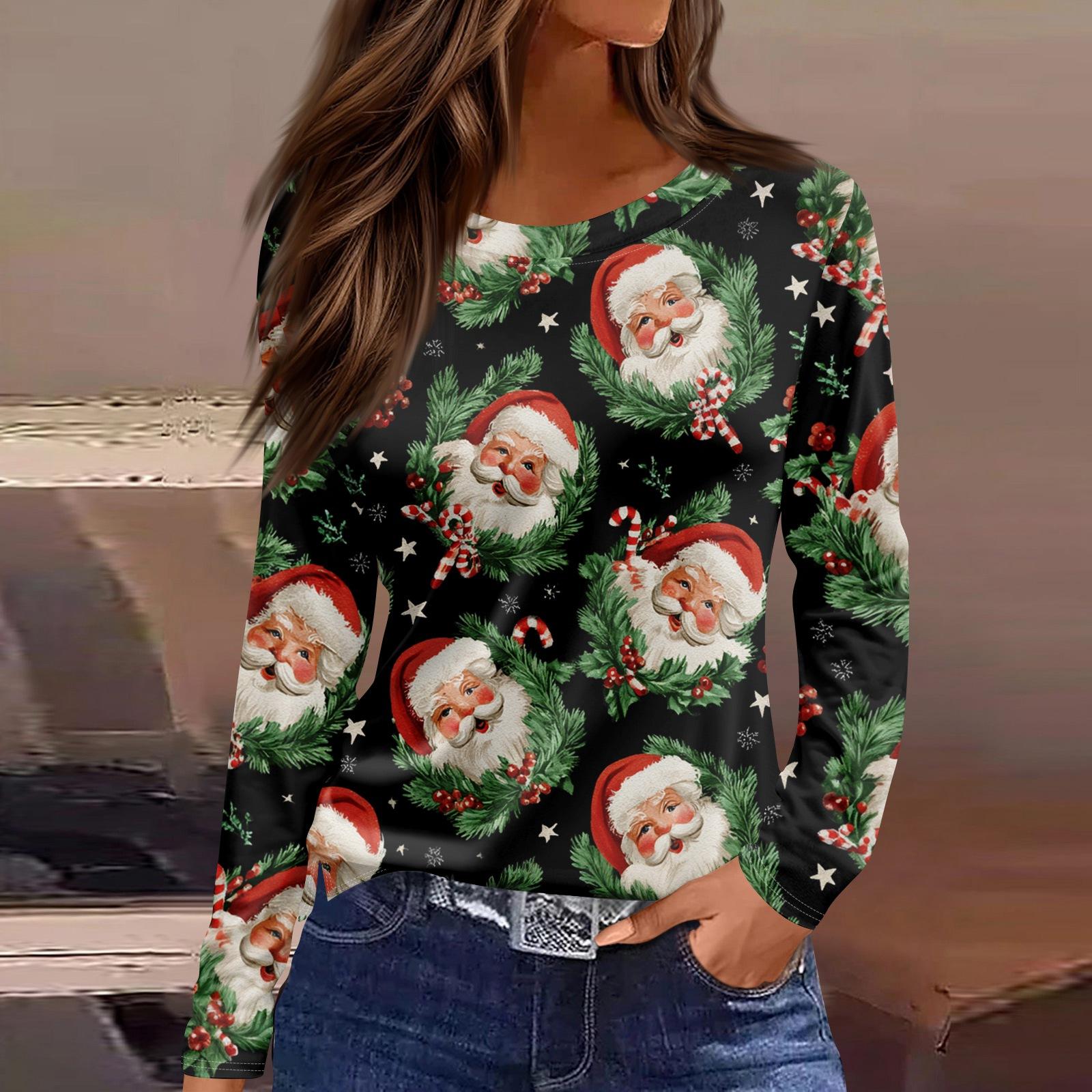 

Женская модная повседневная свободная футболка с разрезом и круглым вырезом с длинным рукавом с принтом, женский топ XXL