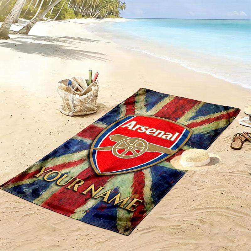 Custom Arsenal Print Beach Towel, Large Soft Quick Dry Towel for Beach Camping Swimming