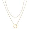 Stylish and exquisite versatile pearl temperament accessories women, simple double-layer circle pendant necklace