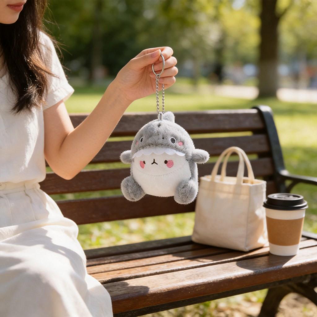 Plush Shark Keychain With Cute Expression For Backpack Decor And Kids Gifts