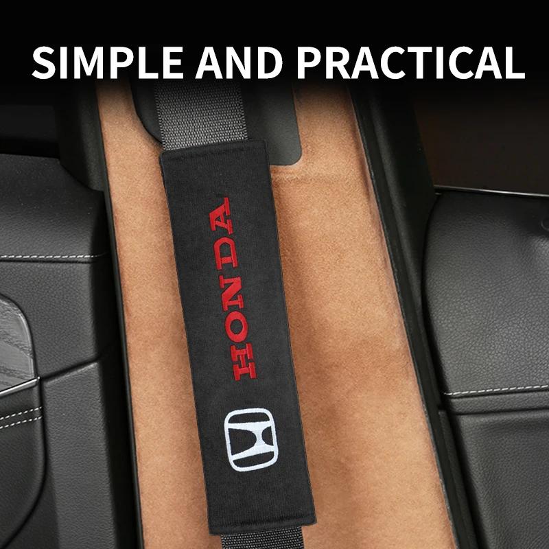 Rbnzy1 1/2Pcs Car Safety Belt Shoulder Cover Pad Plush Seat Belt Shoulder for Honda Mugen Power Civic Accord CRV Hrv Jazz Accessories