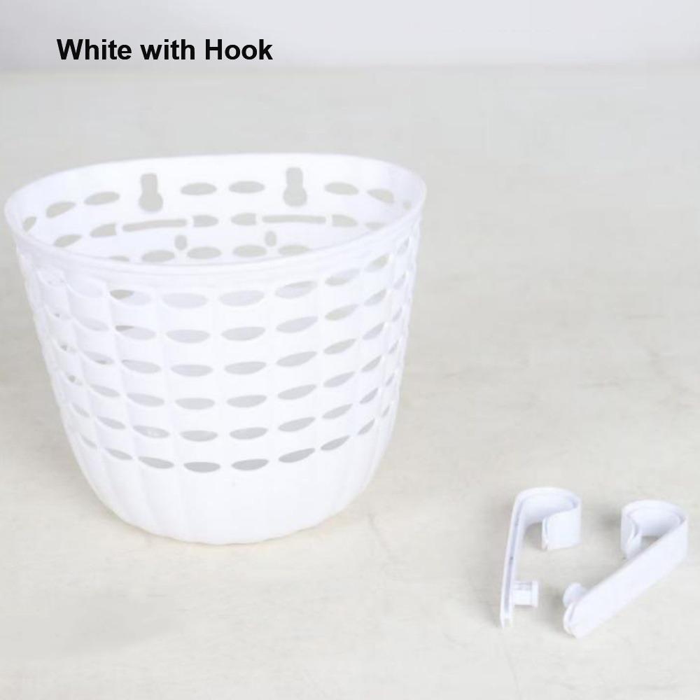 Adjustable Strap Bike Basket Retro Woven Plastic Front Riding Basket 7 Styles Durable Front Handle Carrier
