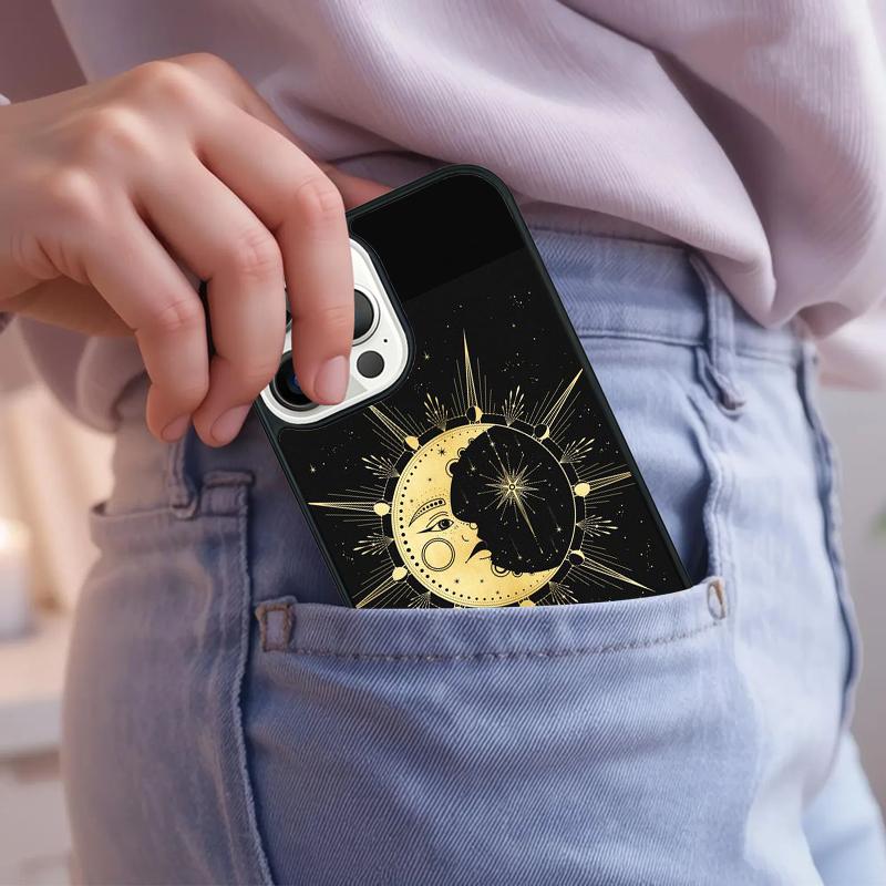 Celestial Mosaic Sun Moon Phone Case For iPhone 17 Air 15 16e 14 13 Pro Max Coque 12 11 Pro Max PLUS cover