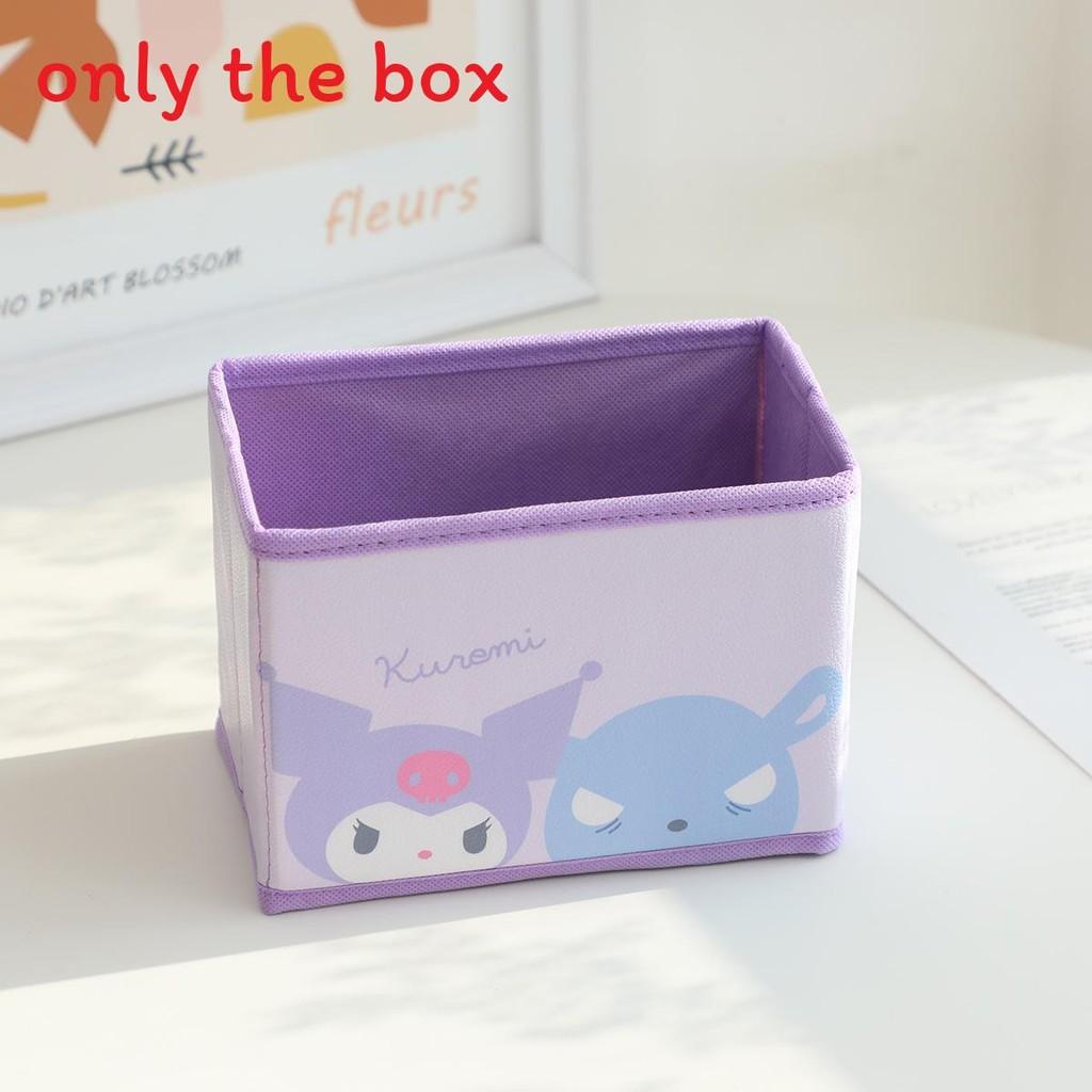 Hello Kitty Kuromi Cinnamoroll My Melody Pattern Foldable Desktop Storage Box For Makeup And Office Supplies