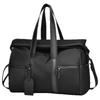 Large Capacity Men's Oxford Cloth Travel Bag: Expandable Shoulder Bag with Wet/Dry Separation for Business Trips and Gym.