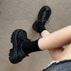 British style small leather shoes women's 2025 spring new retro Japanese thick-soled heightening lace-up Internet celebrity loafers women's single s