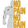 Black T-Shirt No Pain No Gain Muscular Man Graphic Gym Workout Fitness Motivation Shirt for Men and Women Casual Wear Sportswear
